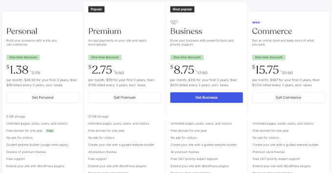 WordPress.com-Tarife und Preise WordPress.com-Tarife und Preise