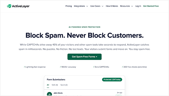 Protection anti-spam ActiveLayer AI pour les formulaires et commentaires WordPress Protection anti-spam ActiveLayer AI pour les formulaires et commentaires WordPress