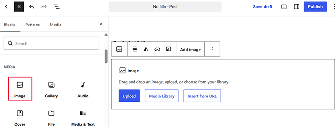Aggiungi un blocco immagine nel tuo post di WordPress Aggiungi un blocco immagine nel tuo post di WordPress