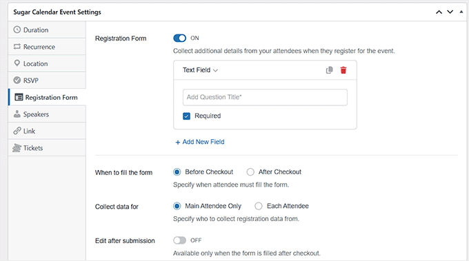 Build a registration form in Sugar Calendar Build a registration form in Sugar Calendar
