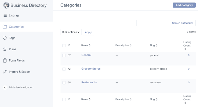 Business categories added Business categories added