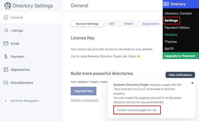 Creating a web directory using a plugin Creating a web directory using a plugin