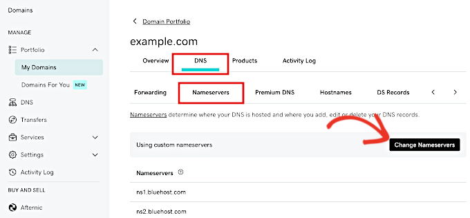 Nameserver in GoDaddy ändern Nameserver in GoDaddy ändern