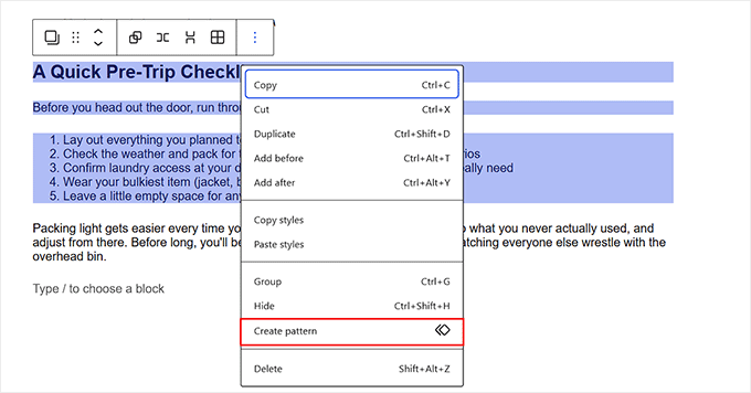 Crea un post nell'editor dei post di WordPress Crea un post nell'editor dei post di WordPress