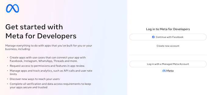 Creating a Facebook Developer account Creating a Facebook Developer account