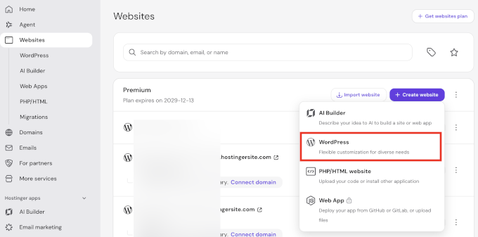 Hostinger creează site web