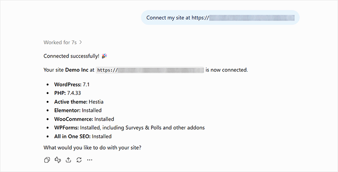 Paste authorization prompt to complete WPVibe and ChatGPT connection Paste authorization prompt to complete WPVibe and ChatGPT connection