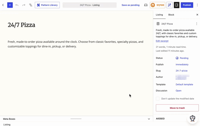 Publishing a user-submitted business listing Publishing a user-submitted business listing