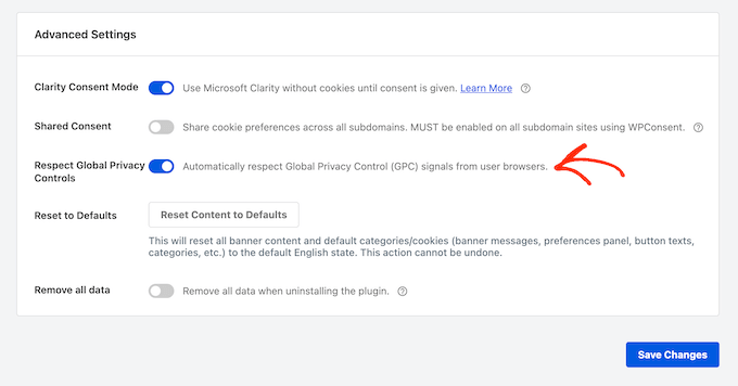 How to respect global privacy settings in WordPress