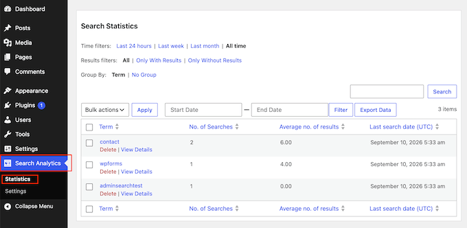 The Search Analytics for WP WordPress plugin The Search Analytics for WP WordPress plugin