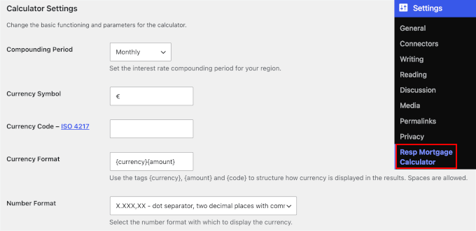 Configuring the Responsive Mortgage Calculator settings with a nondollar currency Configuring the Responsive Mortgage Calculator settings with a nondollar currency