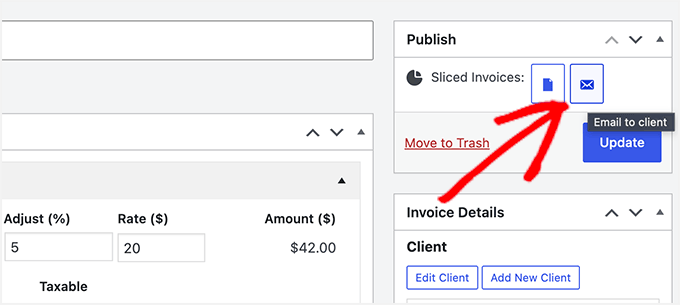 Wyślij e-mail do klienta Sliced Invoices