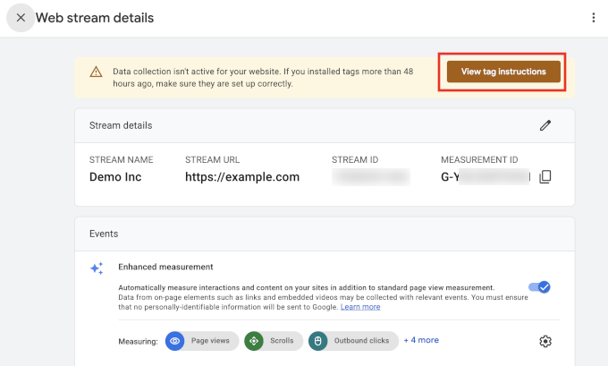 Vizualizați instrucțiunile pentru eticheta Google Analytics Vizualizați instrucțiunile pentru eticheta Google Analytics