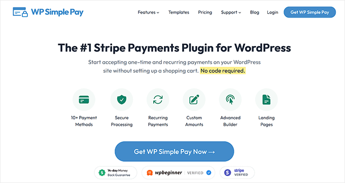 WP Simple Pay website WP Simple Pay website