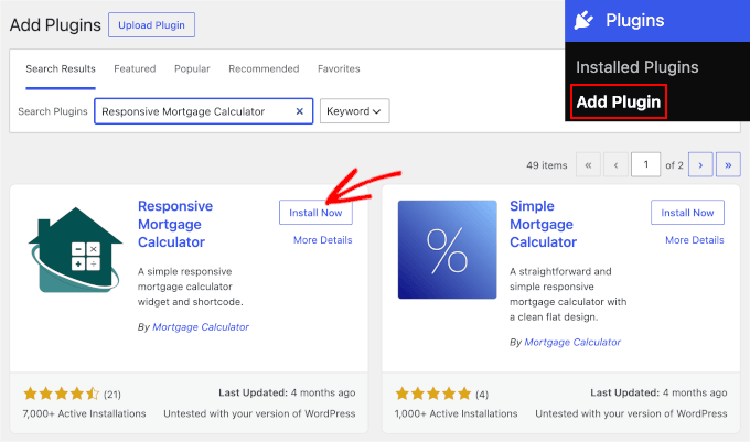 Installing the Responsive Mortgage Calculator plugin Installing the Responsive Mortgage Calculator plugin