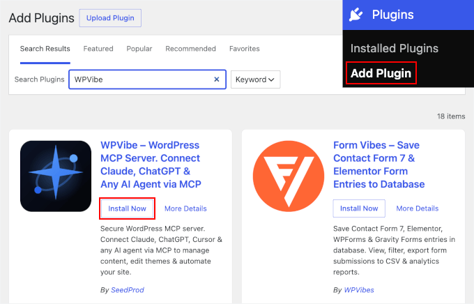 Installazione di WPVibe in WordPress Installazione di WPVibe in WordPress