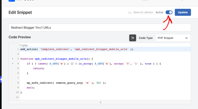 Hinzufügen eines Weiterleitungs-Snippets in WPCode Hinzufügen eines Weiterleitungs-Snippets in WPCode