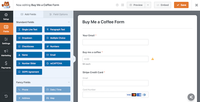Cómo crear una jarra de propinas virtual usando WPForms Cómo crear una jarra de propinas virtual usando WPForms
