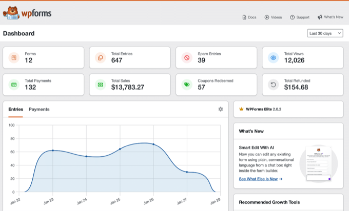 New WPForms Dashboard preview New WPForms Dashboard preview