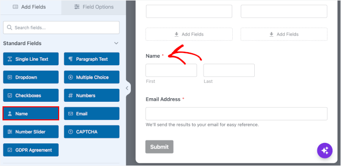 Adding a Name field to capture leads in WPForms Adding a Name field to capture leads in WPForms