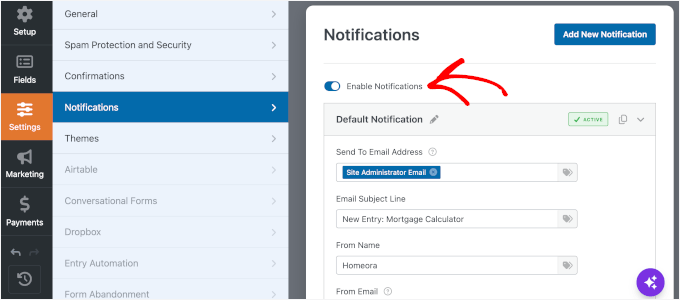 Enabling WPForms' email notifications Enabling WPForms' email notifications