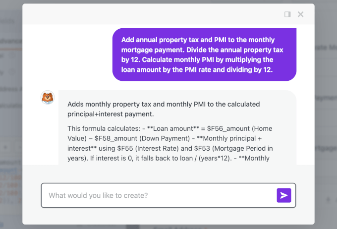 Generating formula to include tax and PMI Generating formula to include tax and PMI