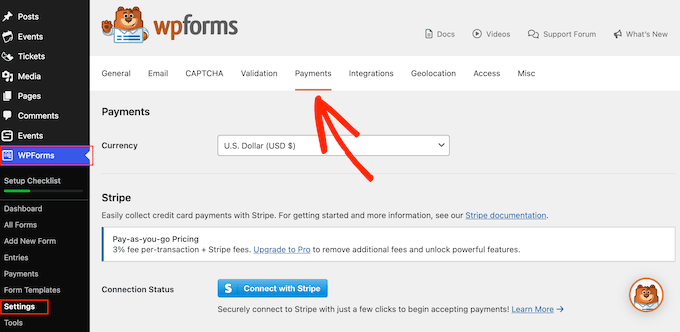 Cum să conectezi WPForms la contul tău Stripe Cum să conectezi WPForms la contul tău Stripe