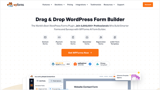 WPFormsサイト