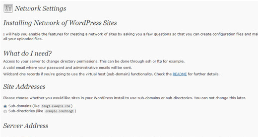 WordPress 多站点选项